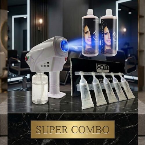 Pistola Pulverizadora Nanotecnología + Proteinas Reparadoras + Kit Keratina Cocoa 1L