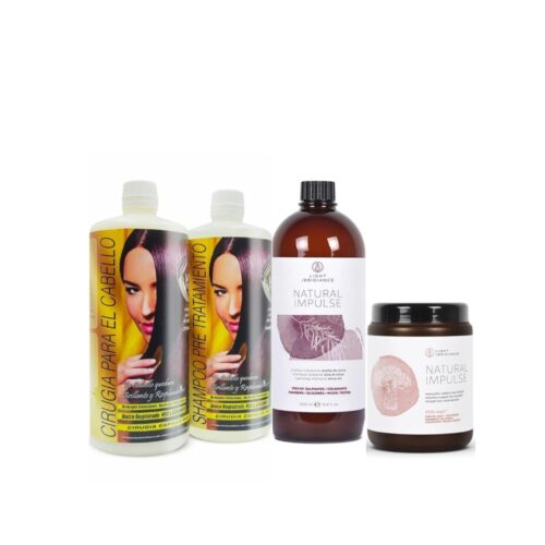 Combo Cirugía Capilar GOLD 1L + KIT Post Alisado Natural Impulse